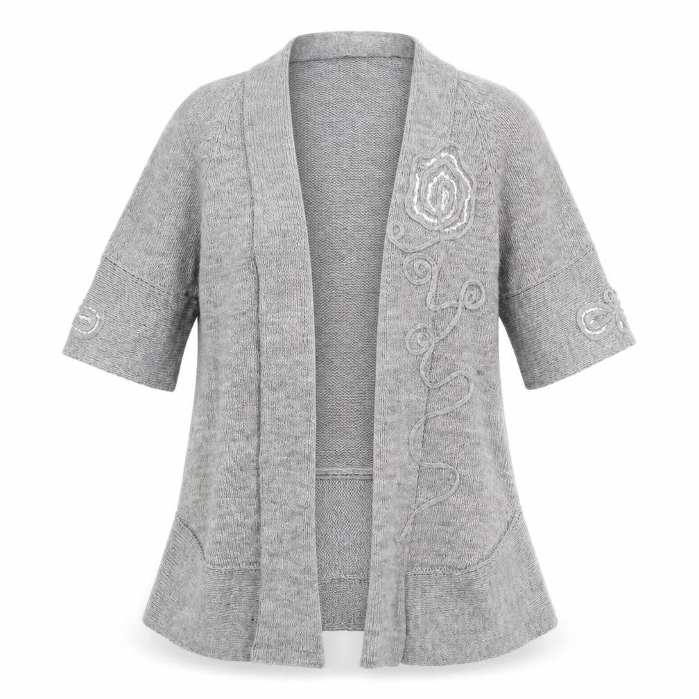 Womens UK Size 10 Roman Grey Cardigan Jumper