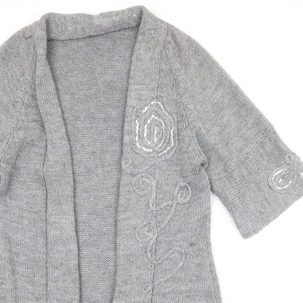 Womens UK Size 10 Roman Grey Cardigan Jumper