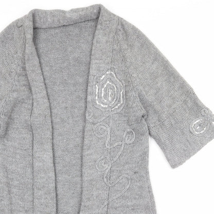 Womens UK Size 10 Roman Grey Cardigan Jumper