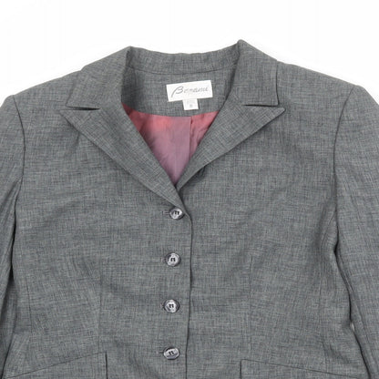 Barami Womens Grey Polyester Jacket Blazer Size 8