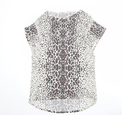 Womens UK Size M Zara Beige Basic T-Shirt