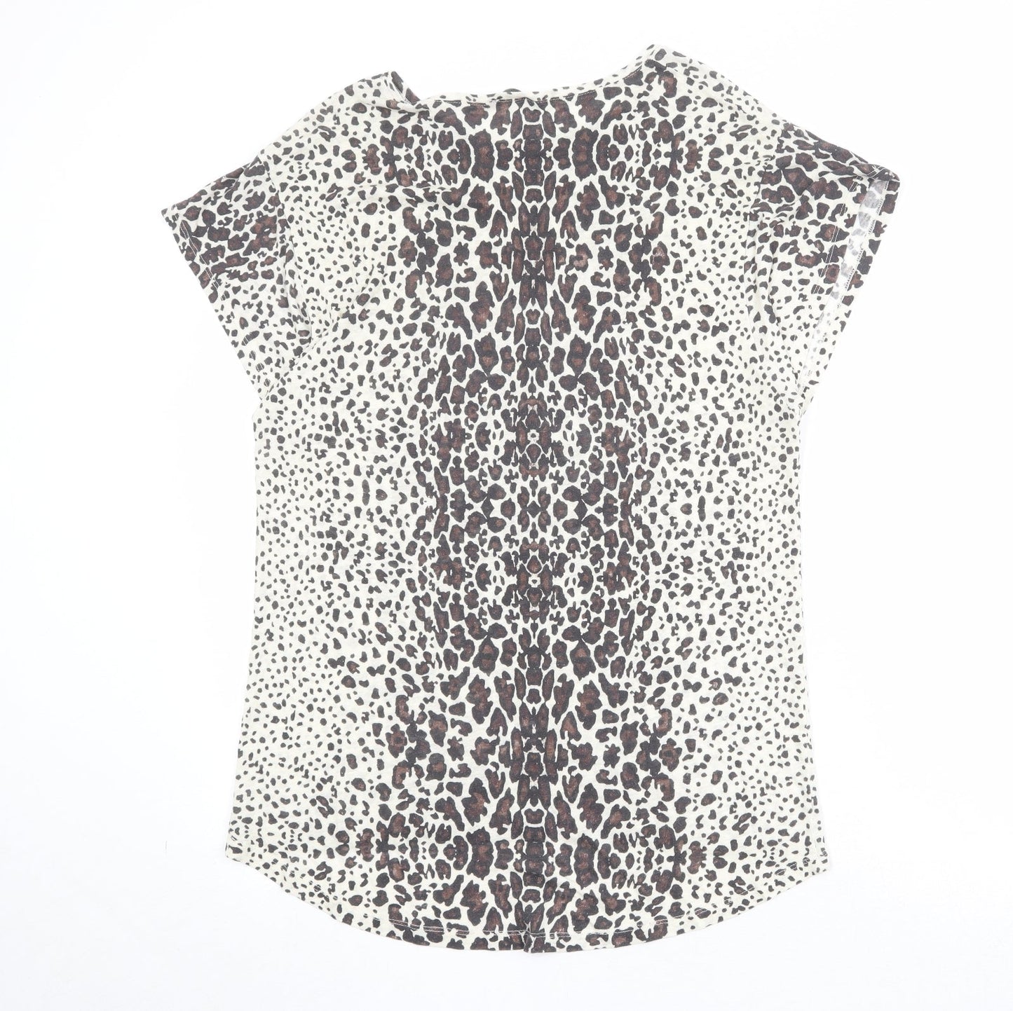 Womens UK Size M Zara Beige Basic T-Shirt