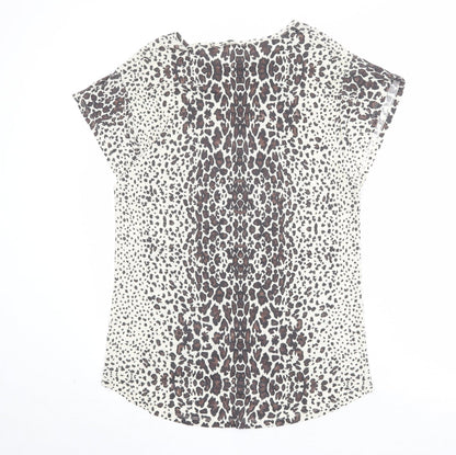 Womens UK Size M Zara Beige Basic T-Shirt