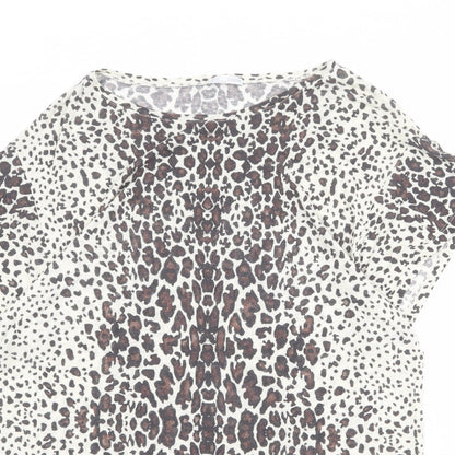 Womens UK Size M Zara Beige Basic T-Shirt