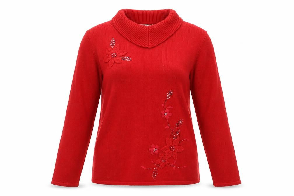 Womens UK Size S Dixie Red Pullover Jumper