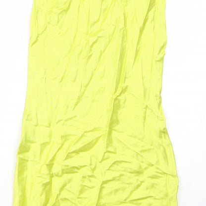Marks and Spencer Womens Yellow Viscose Shift Size XS Boat Neck Pullover