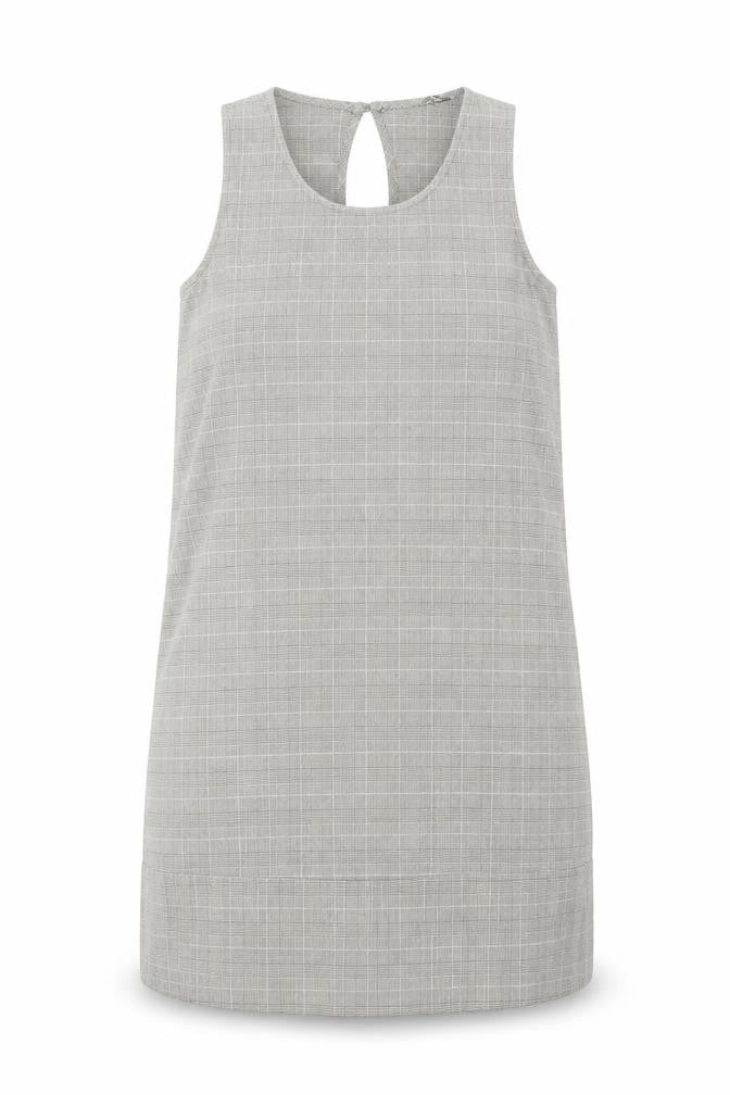 River Island Womens Grey Plaid Camel Shift Size 8 Round Neck Button