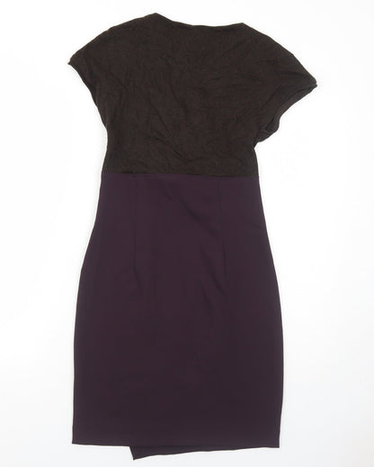 NIU Womens Purple Polyester Ball Gown Size S V-Neck Zip - Wrap Style