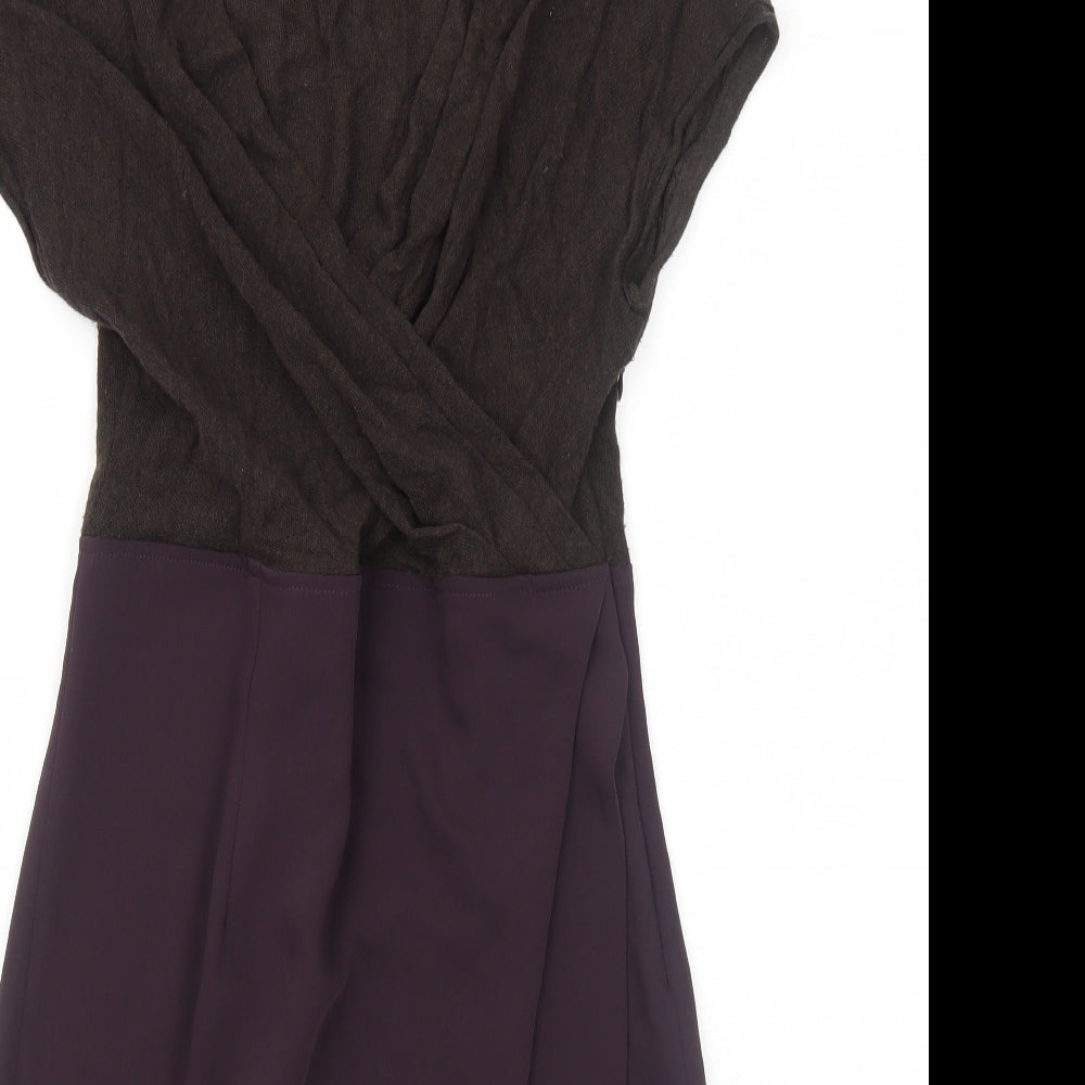 NIU Womens Purple Polyester Ball Gown Size S V-Neck Zip - Wrap Style