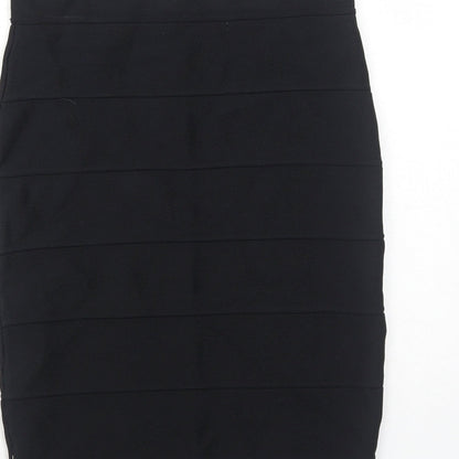 Romeo & Juliet Couture Womens Black Rayon Bandage Skirt Size S