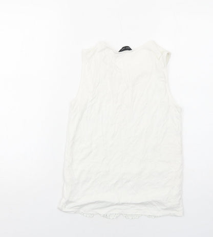 Womens UK Size 8 New Look White Basic Tank
