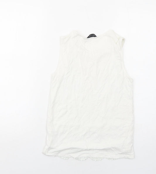 Womens UK Size 8 New Look White Basic Tank