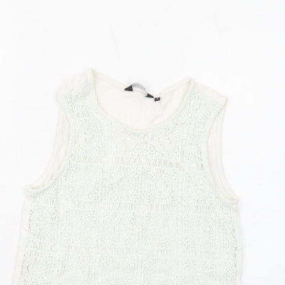 Womens UK Size 8 New Look White Basic Tank