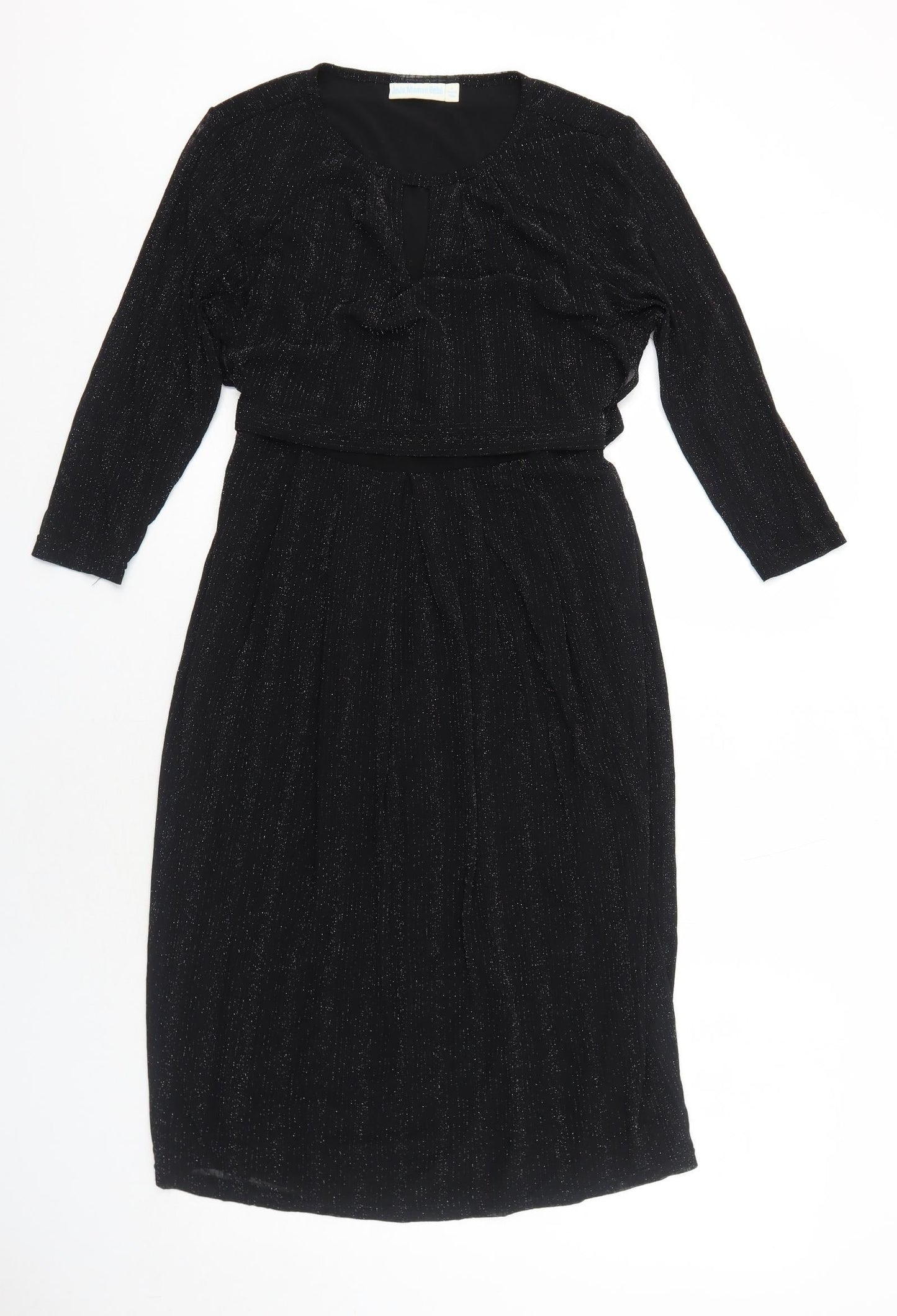 JoJo Maman Bébé Womens Black Striped Polyamide Trapeze & Swing Size S Round Neck Pullover