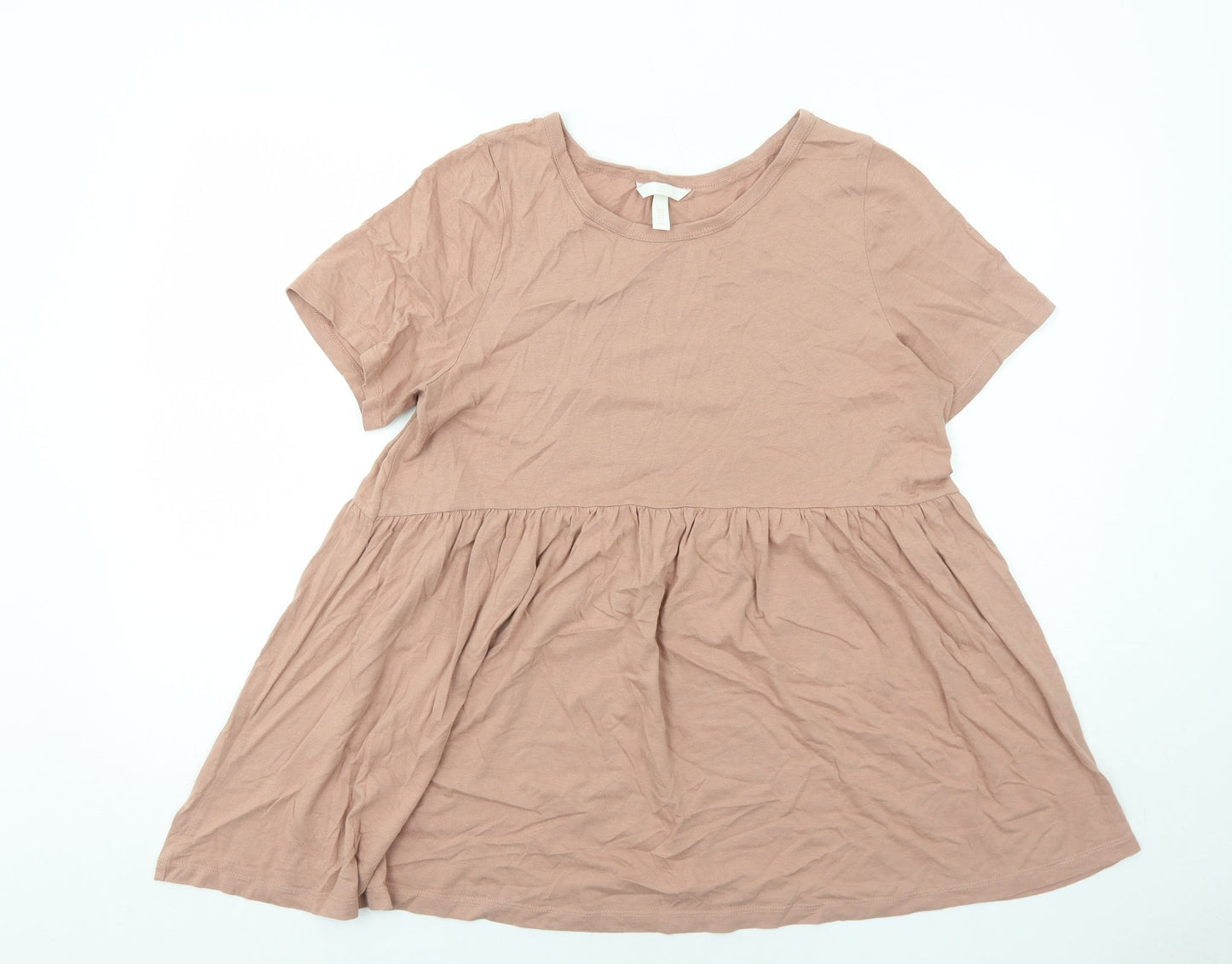 Womens UK Size M H&M Pink Basic Blouse