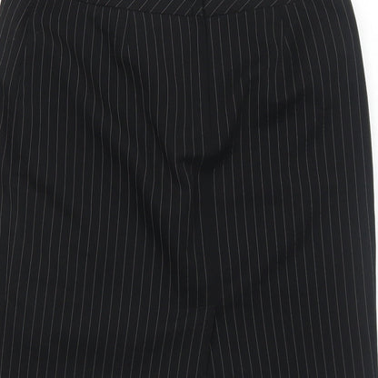 Dorothy Perkins Womens Black Striped Polyester A-Line Skirt Size 8 Regular Zip