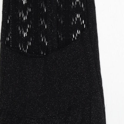 Anges Womens Black V-Neck Viscose Vest Jumper Size 10 - Size 10-12