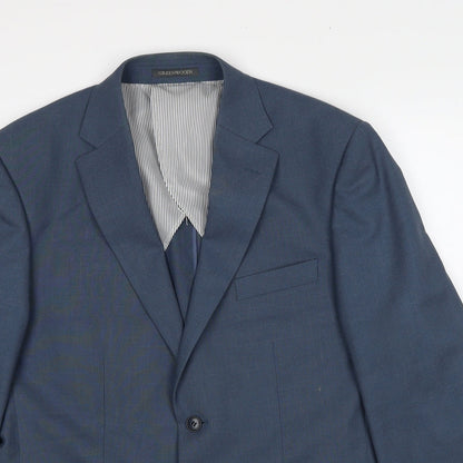 Mens UK Size 42 Greenwoods Regular Blue Suit Jacket