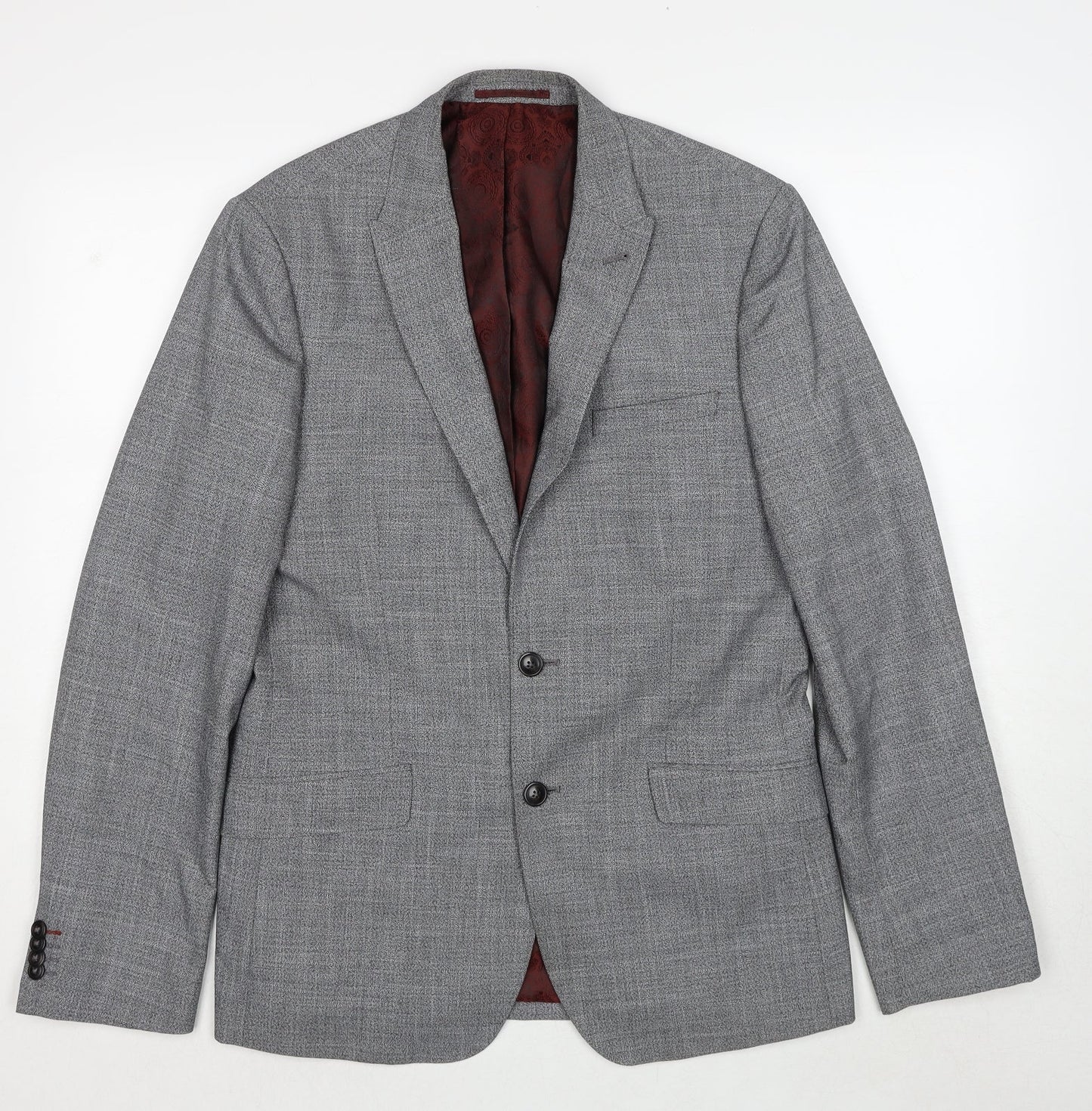 Mens UK Size 40 Burton Regular Grey Suit Jacket