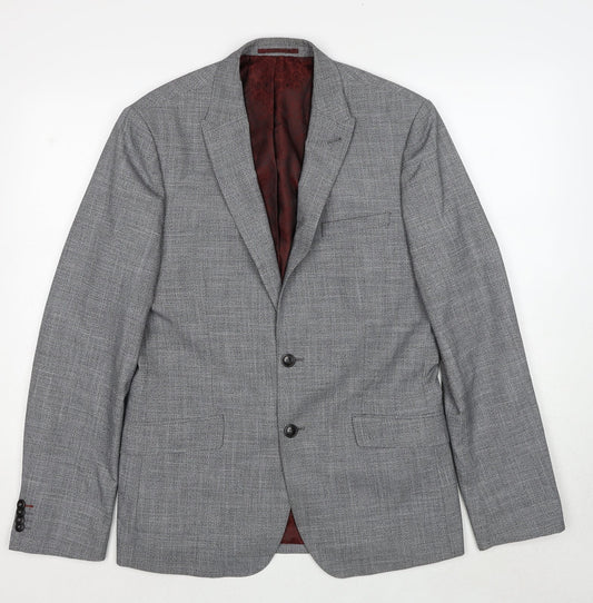Mens UK Size 40 Burton Regular Grey Suit Jacket