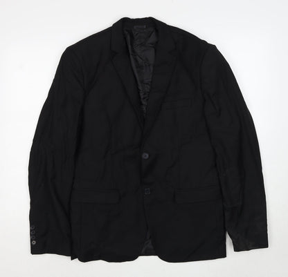 Mens UK Size 40 Boohoo Regular Black Suit Jacket