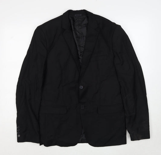Mens UK Size 40 Boohoo Regular Black Suit Jacket
