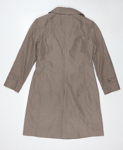 AMARANTO Womens Brown Overcoat Coat Size 10 Button