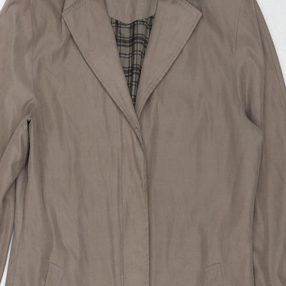 AMARANTO Womens Brown Overcoat Coat Size 10 Button