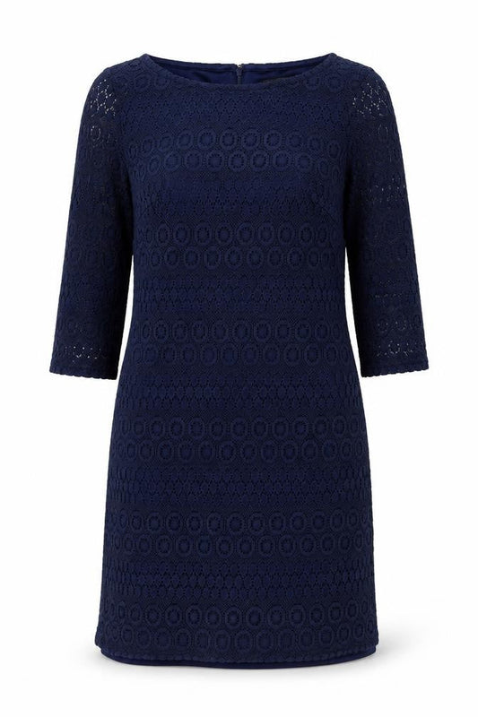 Jessica Howard Womens Blue Polyester Shift Size 10 Boat Neck Zip