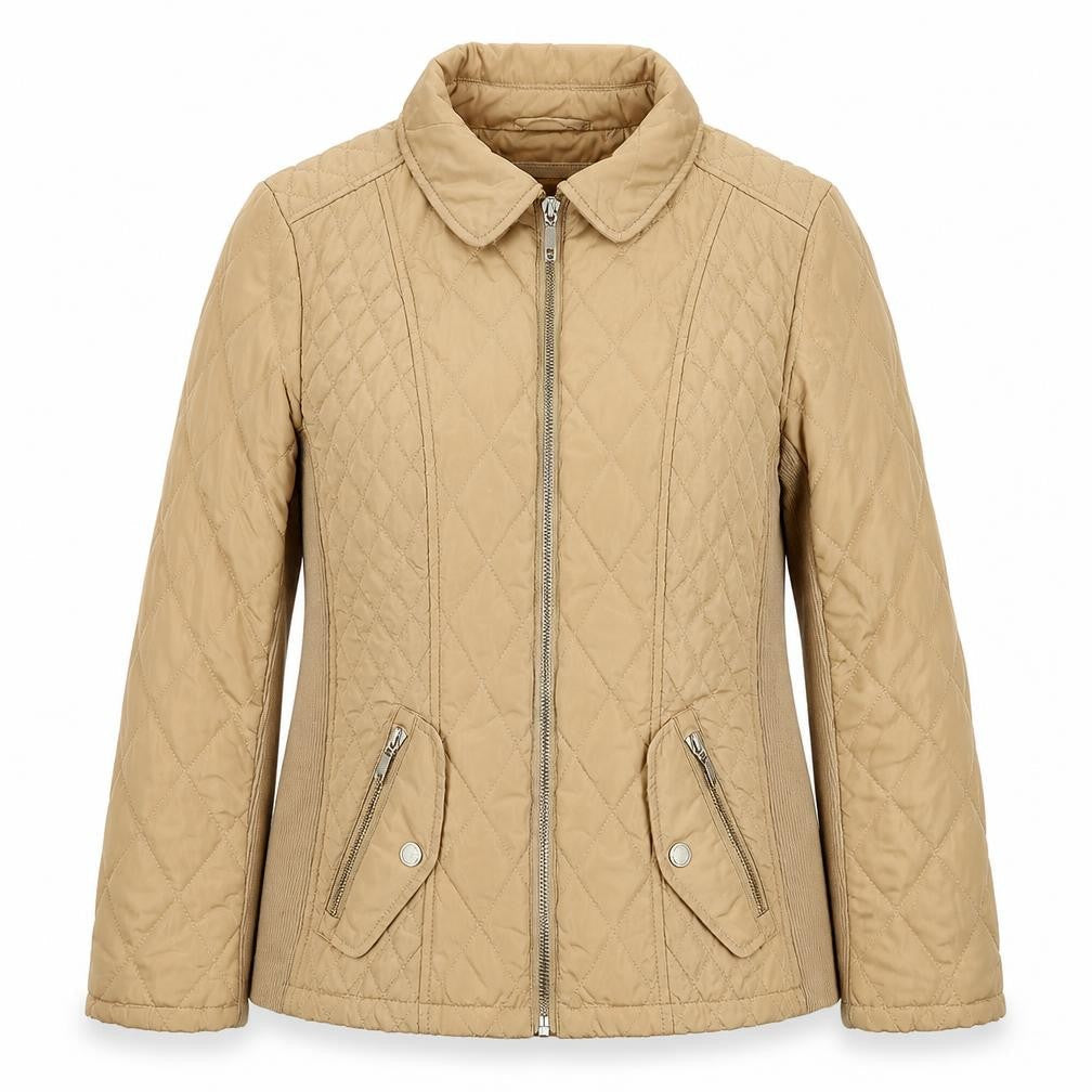 Womens UK Size 8 Marks and Spencer Beige Quilted Coat