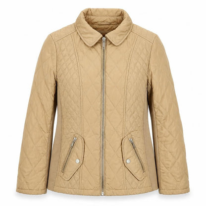 Womens UK Size 8 Marks and Spencer Beige Quilted Coat