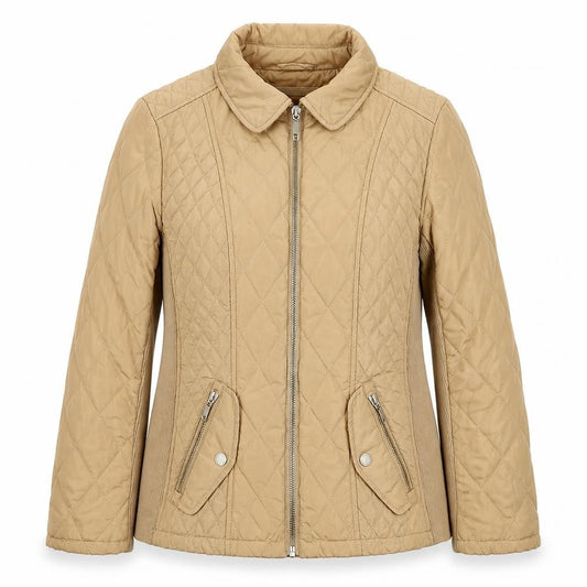 Womens UK Size 8 Marks and Spencer Beige Quilted Coat