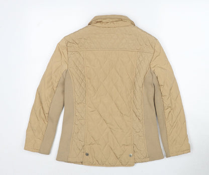 Womens UK Size 8 Marks and Spencer Beige Quilted Coat