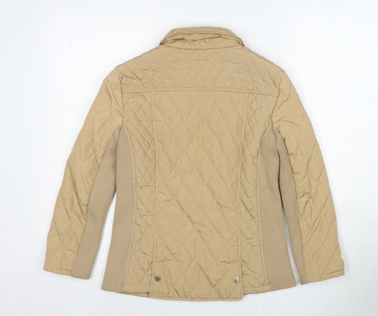 Womens UK Size 8 Marks and Spencer Beige Quilted Coat