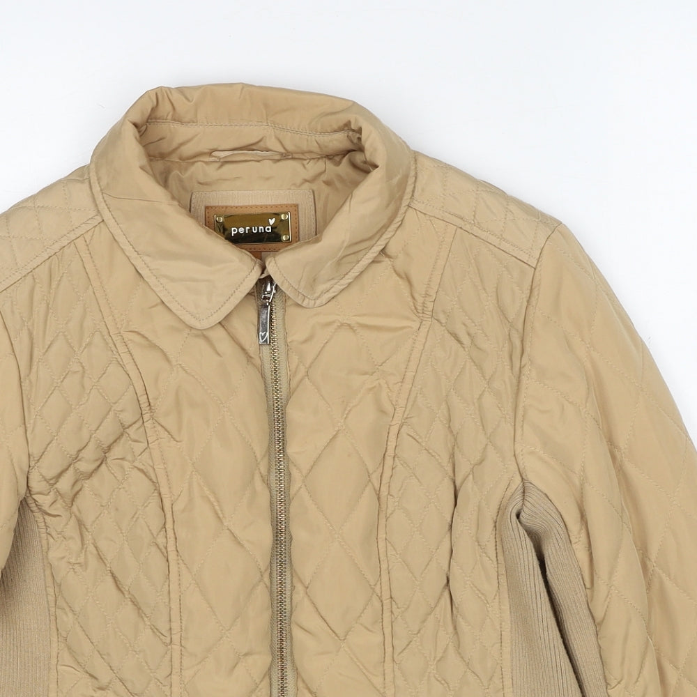 Womens UK Size 8 Marks and Spencer Beige Quilted Coat