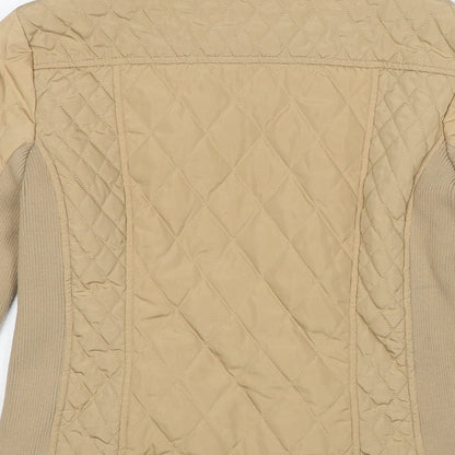 Womens UK Size 8 Marks and Spencer Beige Quilted Coat
