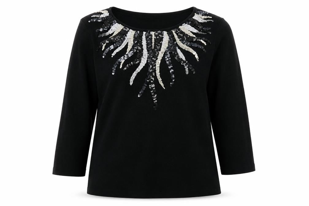 Womens UK Size S Sky Design Black Pullover Jumper