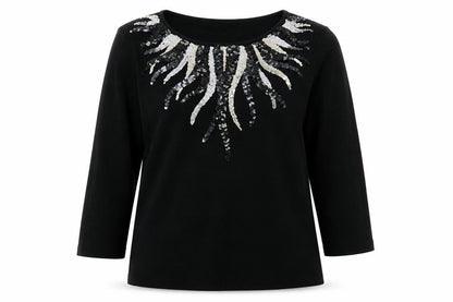 Womens UK Size S Sky Design Black Pullover Jumper