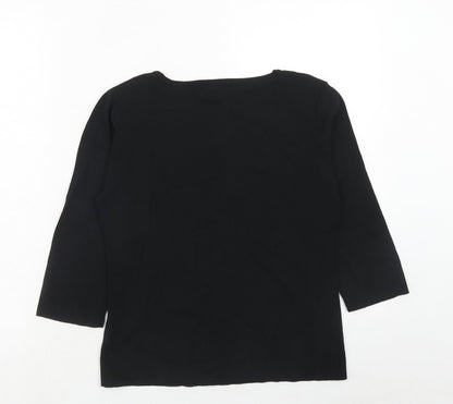 Womens UK Size S Sky Design Black Pullover Jumper