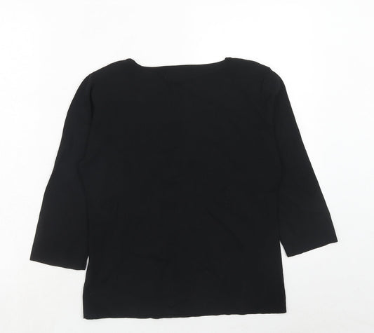 Womens UK Size S Sky Design Black Pullover Jumper