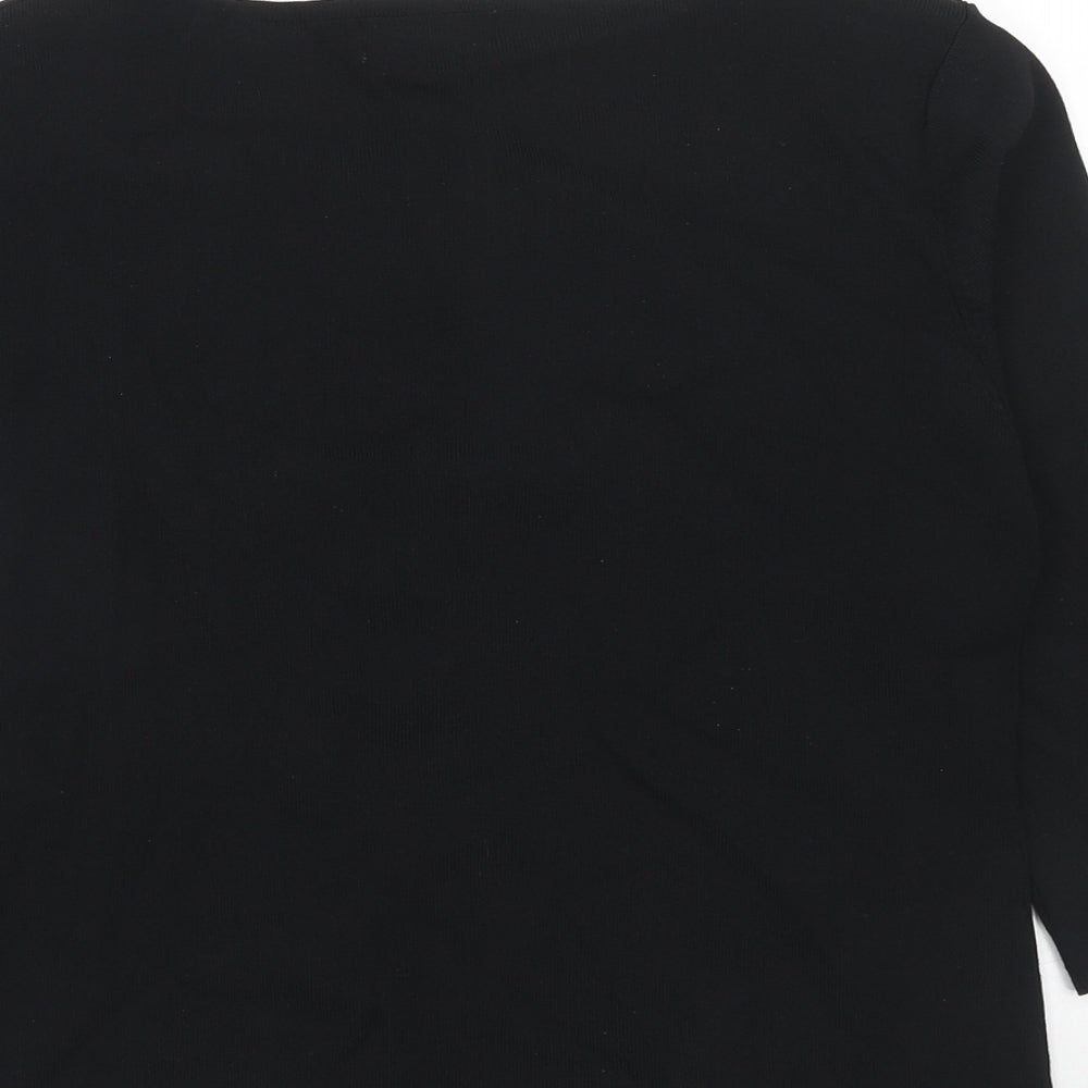 Womens UK Size S Sky Design Black Pullover Jumper