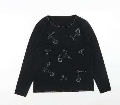 Womens UK Size 10 Marks and Spencer Black Pullover Jumper