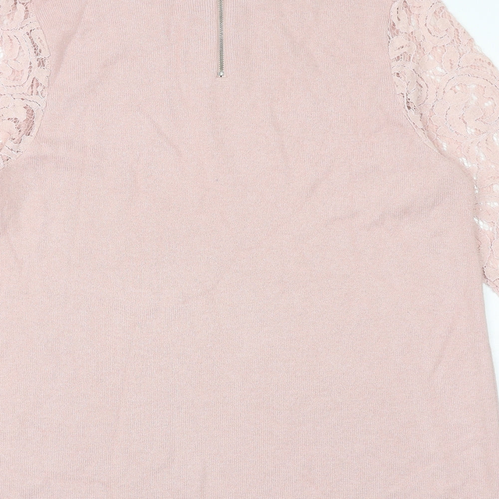 Womens UK Size 14 Marks and Spencer Pink Pullover Jumper