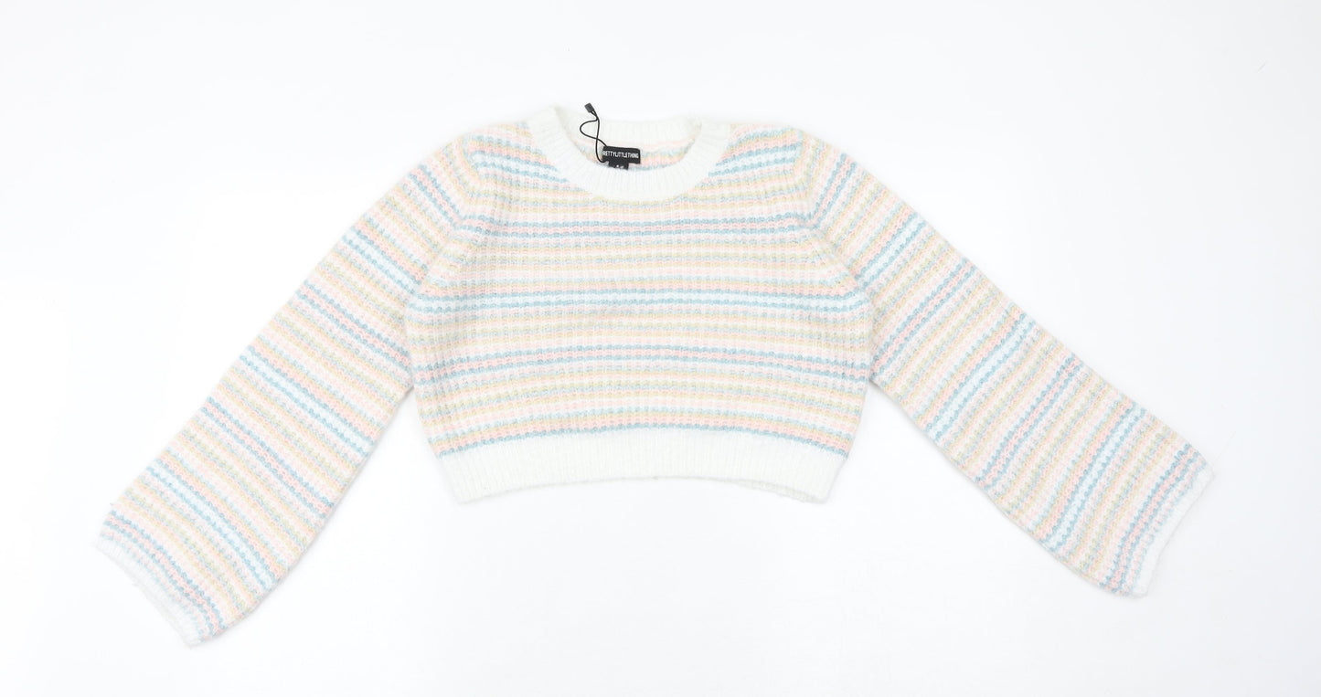 Womens UK Size M PRETTYLITTLETHING Multicoloured Pullover Jumper