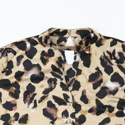 Womens UK Size 6 PRETTYLITTLETHING Brown Basic Blouse