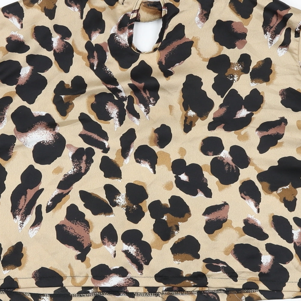 Womens UK Size 6 PRETTYLITTLETHING Brown Basic Blouse