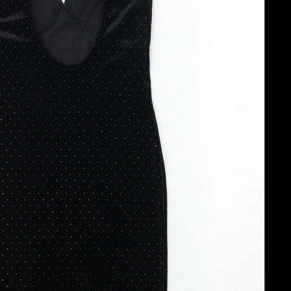River Island Womens Black Polyester Mini Size 8 V-Neck Pullover