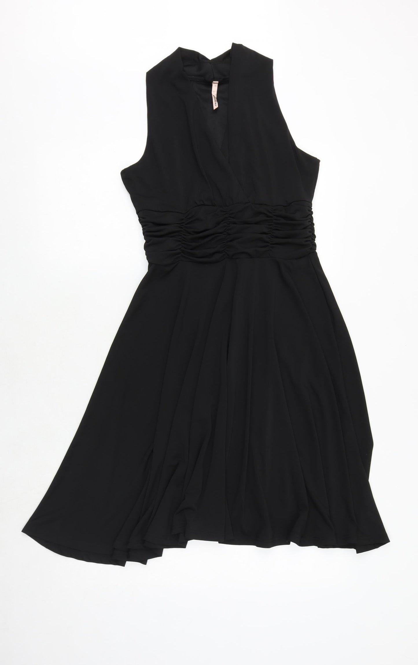 Sweewe Womens Black Polyester Fit & Flare Size M V-Neck Pullover