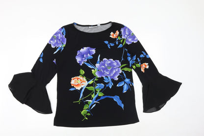 Womens UK Size S Susan Graver Black Basic Blouse