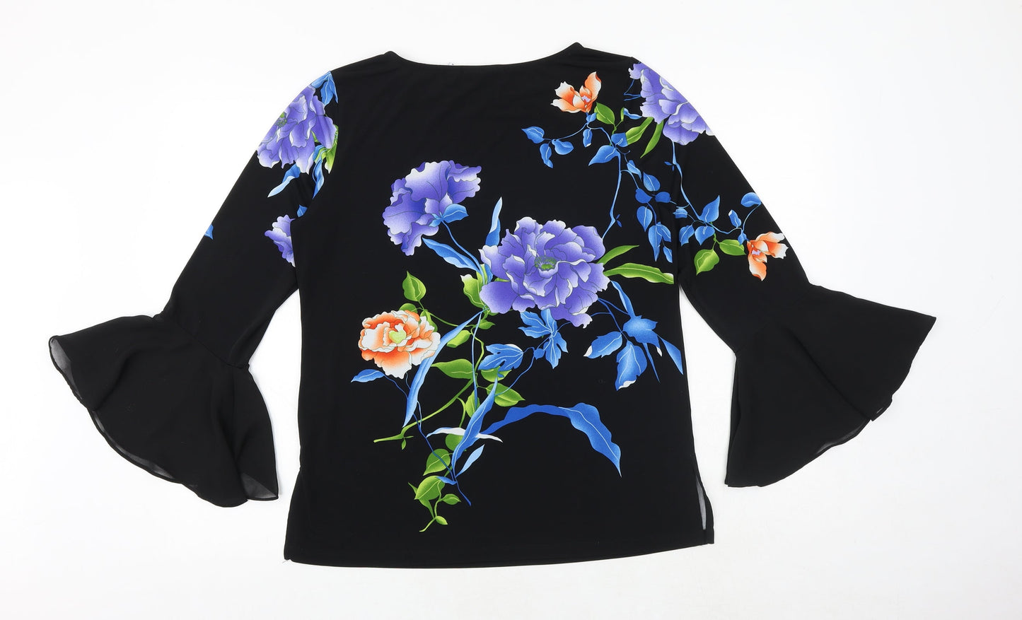 Womens UK Size S Susan Graver Black Basic Blouse